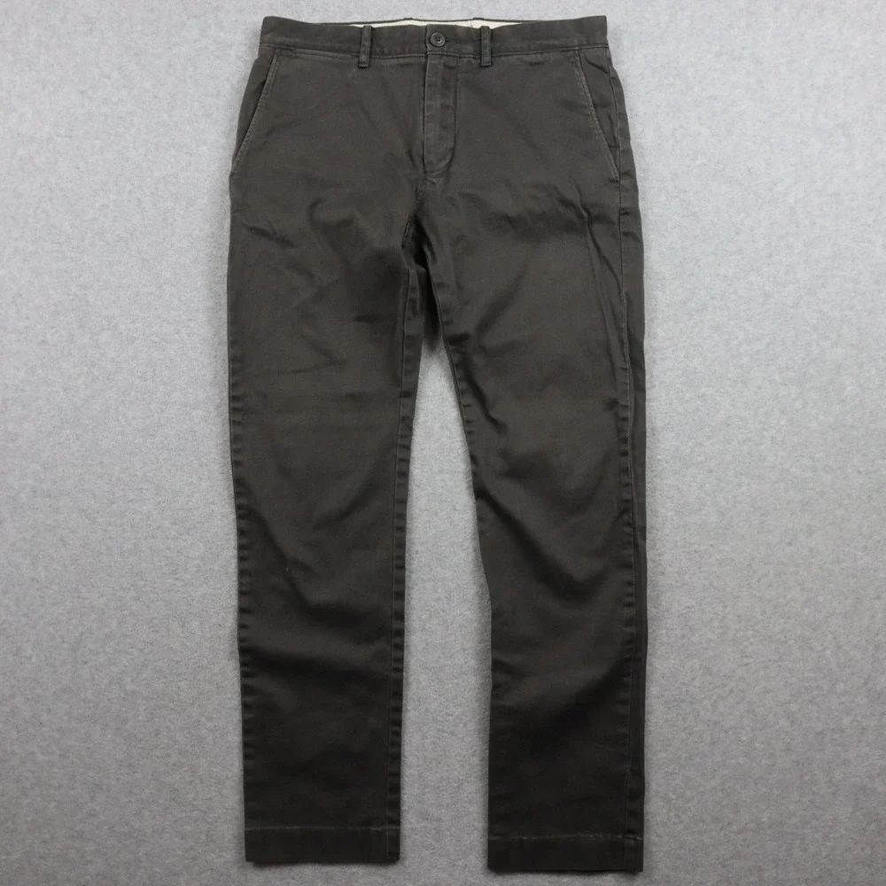 J Crew Pants Mens 30x30 484 Slim Fit Stretch Chino Casual  Flat Front Dark Brown